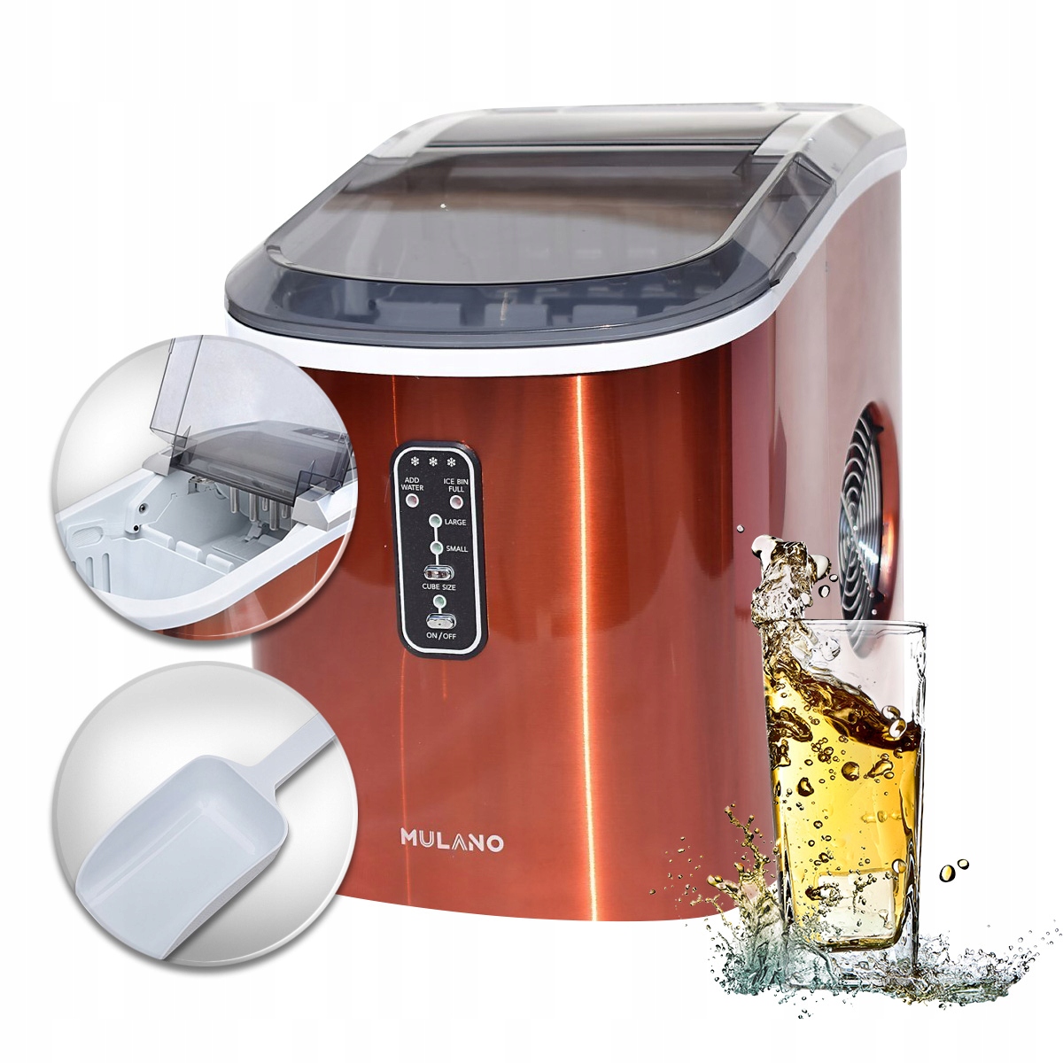 Mulano HD17120 výrobník ľadových kociek 15 kg/h 120 W